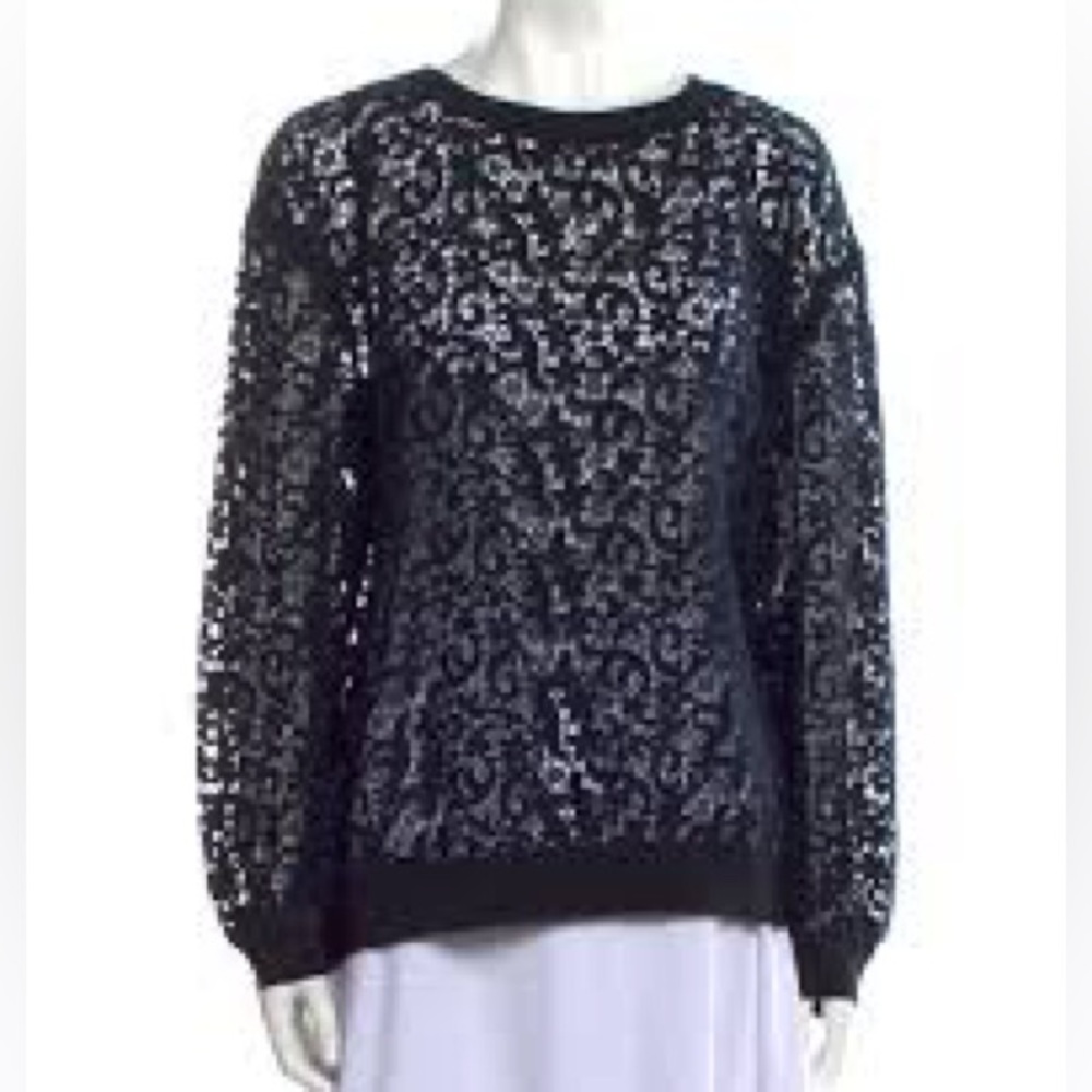 Lafayette 148 New York Black Lace Sweater